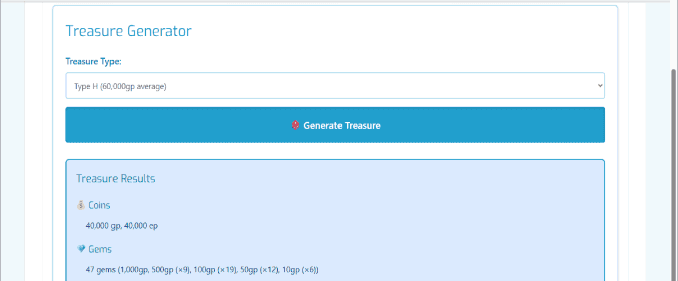 BX Tools: Treasure Generator